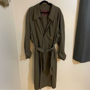 Fashion House Sanya (Carol Cohan) Vintage Olive Green, Double Breasted, Trench